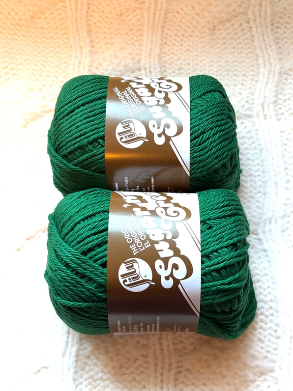 2 balls x 70.9g Lily Sugar 'n Cream The Original Yarn - Dark Pine 100%Cotton