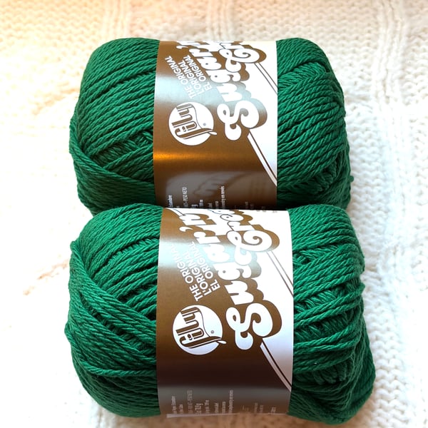 2 balls x 70.9g Lily Sugar 'n Cream The Original Yarn - Dark Pine 100%Cotton