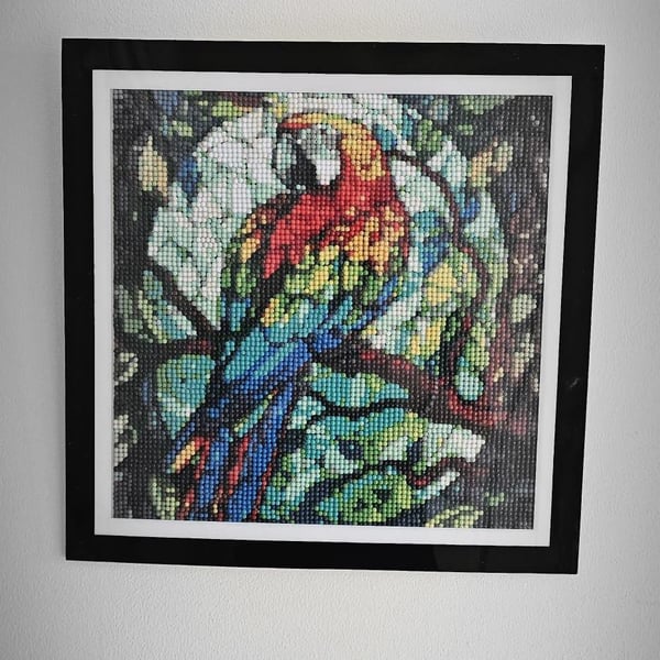 rhinestone picture of parrot
