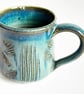 Blue Glazed Mug - Hand Thrown Stoneware Ceramic Mug  - Image 1