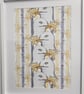 Seagull and chips yellow and grey striped art Print A3