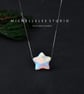 Large Light Blue Star 3D Fir Opal Necklace with 925 Sterling Silver Chain - Image 3