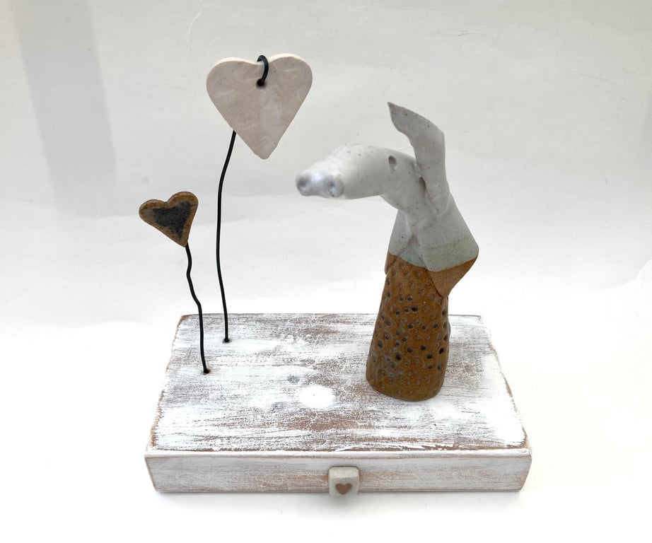 Ceramic animal, one off, clay, pottery, gift idea, present