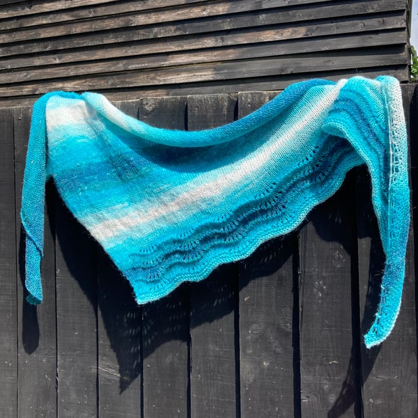 Whimsical Mohair Lace Shawl 