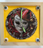 Handmade Venetian Mask Masquerade Theme Wall Clock with spinning witch