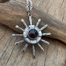 Silver Star Relic Pendant with Garnet