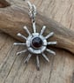 Silver Star Relic Pendant with Garnet