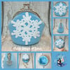 Crochet, crocheted snowflake coin purse