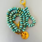Turquoise hand knotted necklace 