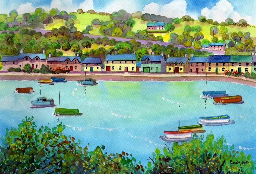 Lower Fishguard Harbour, Pembtokeshire, Wales, in 20 x 16 '' Mount