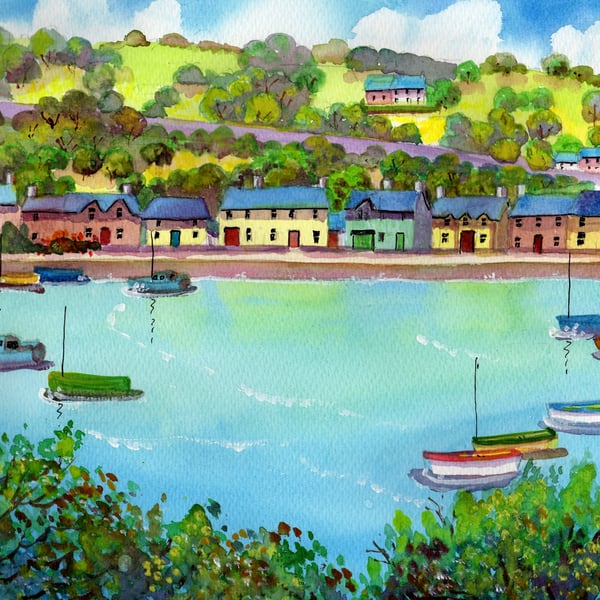 Lower Fishguard Harbour, Pembtokeshire, Wales, in 20 x 16 '' Mount