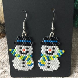 Christmas Snowman Earrings