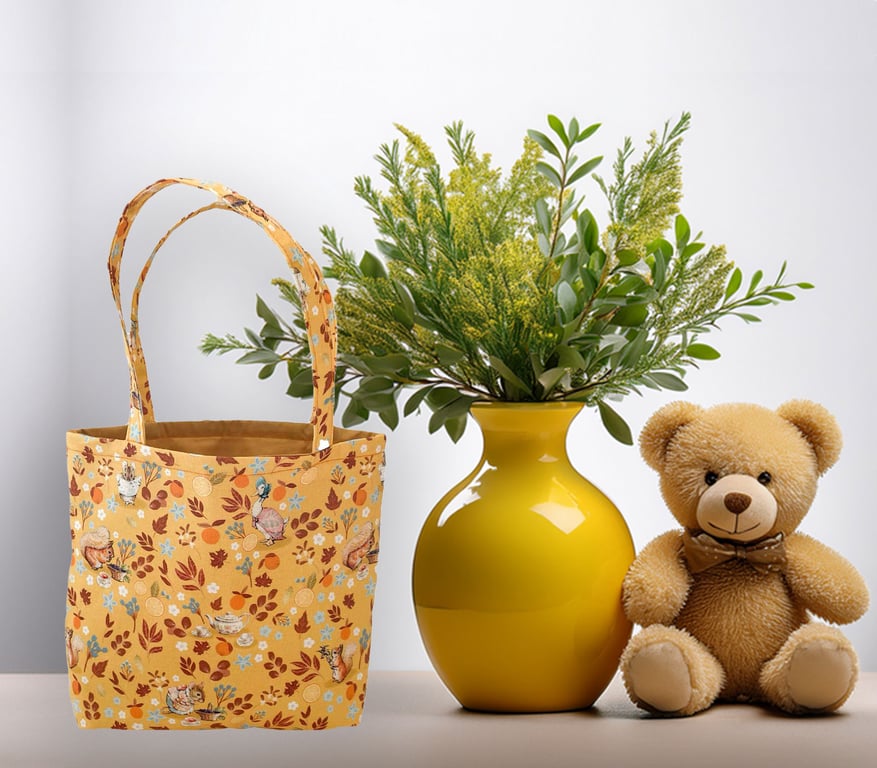 Children's Tote Bag Mother Goose-Animals Design. Children's-Baby Shower-CTB112