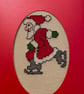 Handmade Christmas Greetings Card with Envelope - Cross Stitch