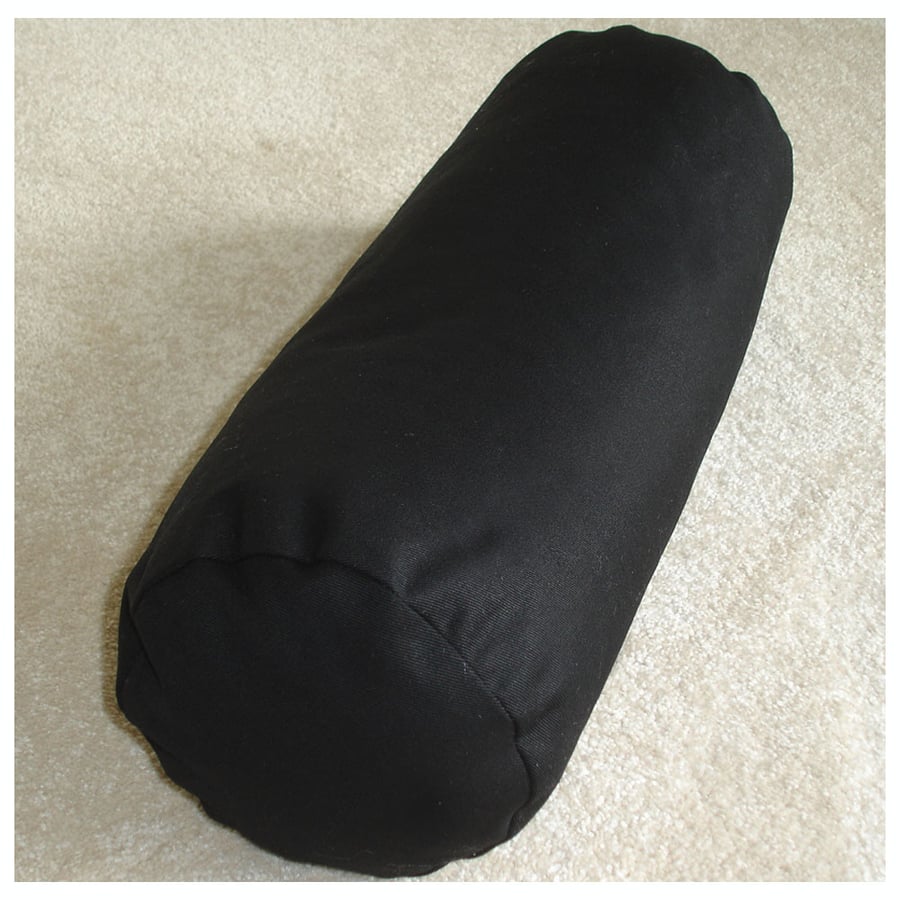 Bolster Pillow Cover 6x16 Black Cotton Sateen Bedding Round Cylinder Neck Roll