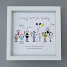 Custom Birthday Framed Gift - Glass Artwork