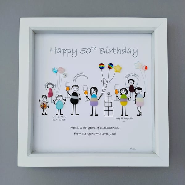 Custom Birthday Framed Gift - Glass Artwork