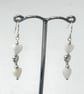 Mother of Pearl and sterling silver Heart dropper earrings - Image 3