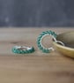 Green Onyx Gemstone Hoop Earrings - Handmade Silver Jewellery  - Image 3