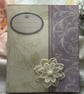 Handmade Vintage Floral Notebook - Lavender & Cream Tea Dyed Pages