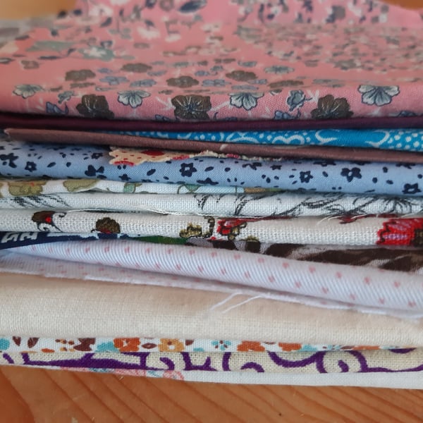 Mixed bundle of cotton fabric scraps for patchwork etc