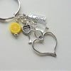 Gin and Tonic Ice and a Slice Keyring Bag Charm Clear  Yellow  Silver   KCJ2302