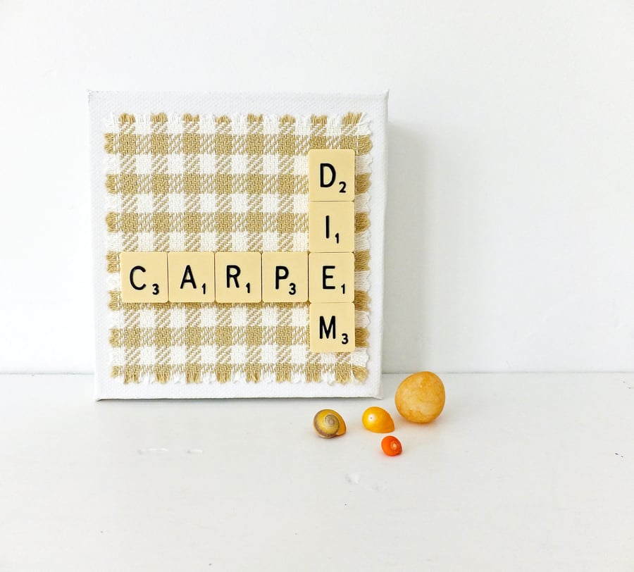 CARPE DIEM - Scrabble Picture - Scrabble Art