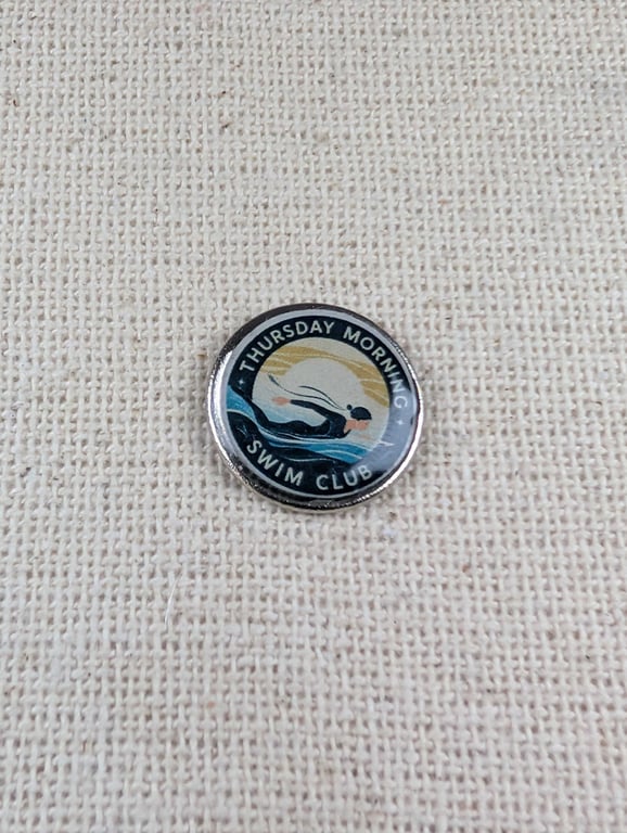 Thursday Morning Swim Club Badge - Swimming Themed badge - Large Resin Topped 