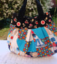 Cotton Mini handbag - crazy  patchwork - slip pocket - padded . - Image 3