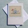 The Old Watering Can, a hand-stitched card with lots of detail, a card to keep!