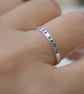 Personalised Ring, Silver stacking ring, 2mm Hand Stamped Band - Image 3