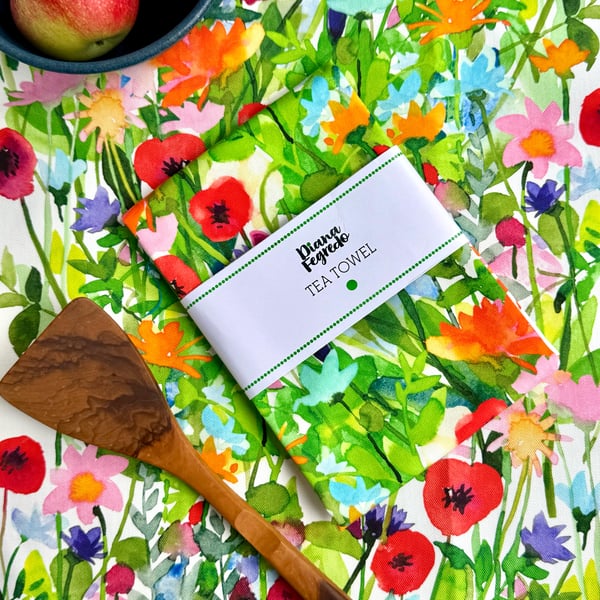 Wildflower Meadow Tea towel