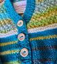  Designer Hand Knitted Merino Wool Baby Cardigan 3-6 months size - Image 6