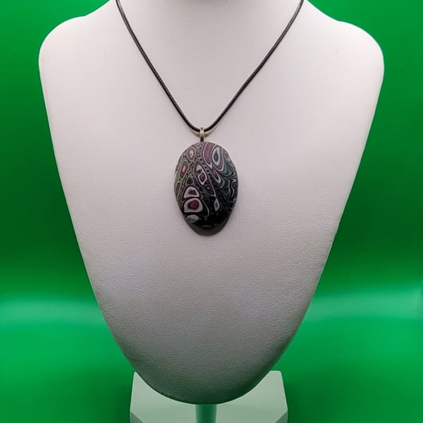 Polymer clay pendant - handmade necklace - unique statement jewellery