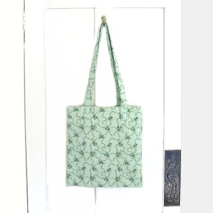 SALE! printed floral lined tote bag