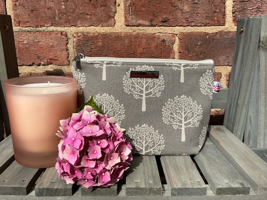Grey Tree Zip Pouch