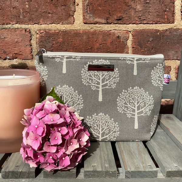 Grey Tree Zip Pouch