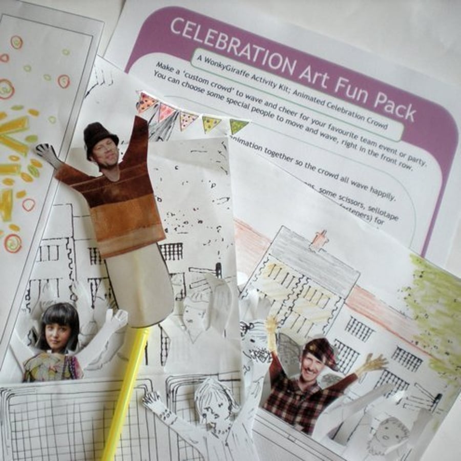 Celebration Paper Puppet Activity Kit PDF from WonkyGiraffe