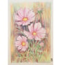 Pink Cosmos, small original drawing, letterbox art gift - Image 2