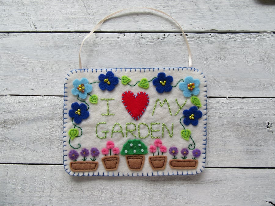 Garden embroidered wall art