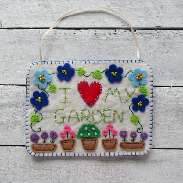 Garden embroidered wall art