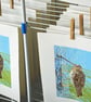 Common Snipe wading bird - Limited Edition Linocut Reduction Print - Image 5