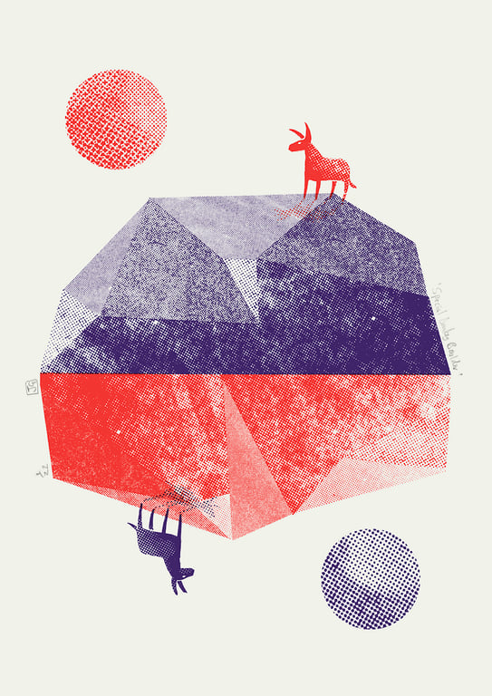 Special Donkey Boulder 2-colour A3 screen-print
