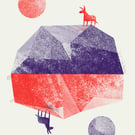 Special Donkey Boulder 2-colour A3 screen-print