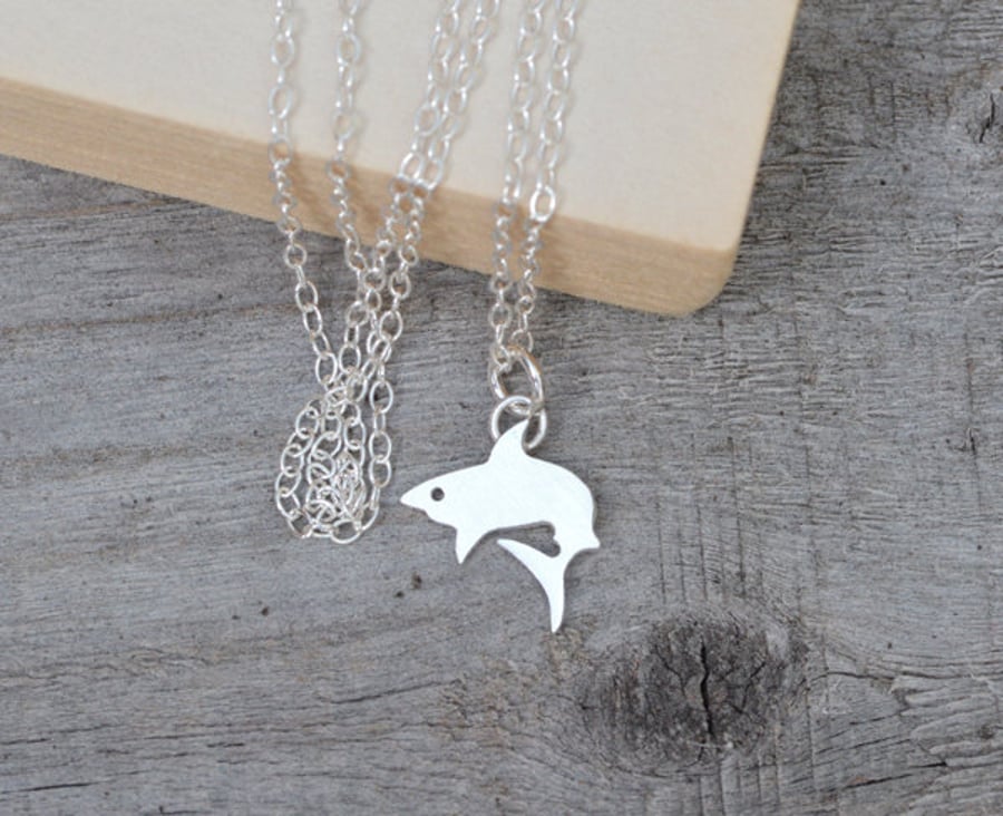 Shark Necklace In Sterling Silver