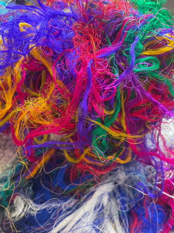 Colourful Recycled Sari Silk Threads