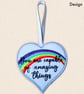 You Are Capable of Amazing Things Heart Hanger - Embroidered Decoration - Image 2