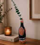 Hand Painted Decorative Bottle Vase Tribal Design Upcycled Glass Modern Boho art