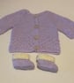 Crochet Jacket & Bootees 3-6 Months
