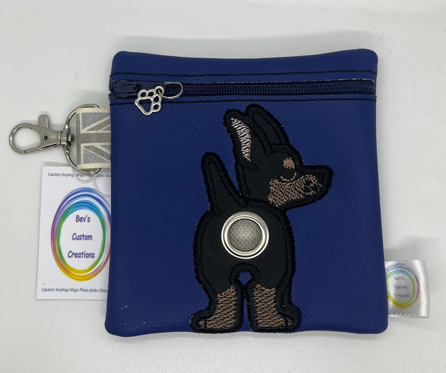 Doberman Embroidered Poo bag dispenser, 